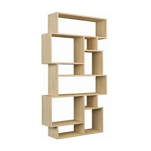 Dlusuard Boekenkast, Kantoorplank, Boekenkast, Bibliotheek, 96x26h169 cm, Eiken