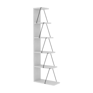 Dpallanc Boekenkast, Kantoor Plank, Boekenkast, Bibliotheek, 50x22h150 cm, Zwart en Wit Dpallanc Boekenkast, Kantoor Plank, Boekenkast, Bibliotheek, 50x22h150 cm, Zwart en Wit