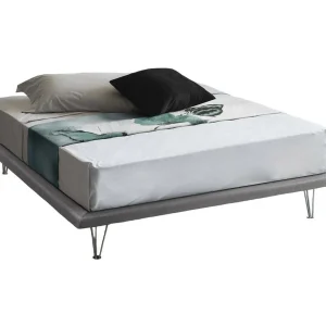 Dgaviol tweepersoonsbed, Vast bed in stof met poten, 100% Made in Italy, geschikt voor matras 160×200 cm, Grijs Dgaviol tweepersoonsbed, Vast bed in stof met poten, 100% Made in Italy, geschikt voor matras 160×200 cm, Grijs