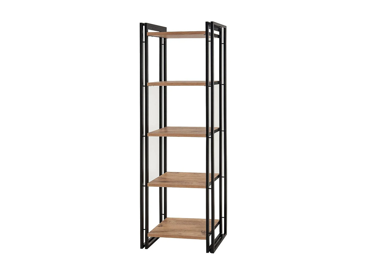 Dpig Boekenkast, Kantoor Plank, Boekensteun Kast,Bibliotheek, 60x35h180 cm, Eiken en Zwart