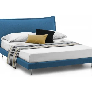 Dabbat tweepersoonsbed, Vast bed met stoffen bekleding en hoofdeinde, 100% Made in Italy, Opening aan de voorzijde, geschikt voor matras 160×190 cm, Blauw Dabbat tweepersoonsbed, Vast bed met stoffen bekleding en hoofdeinde, 100% Made in Italy, Opening aan de voorzijde, geschikt voor matras 160×190 cm, Blauw