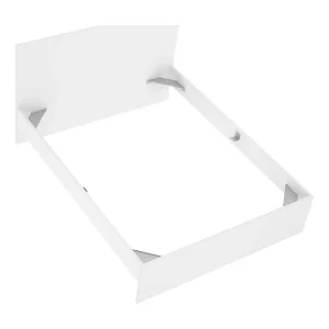 Dhu Frans bed, Sommier voor slaapkamer, Bedframe voor kamer, Matrashouderstructuur, 146×195 h100 cm, Wit