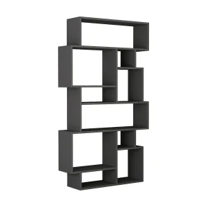 Dlusuard boekenkast, kantoorplank, boekenkast, bibliotheek, 96x26h169 cm, antraciet