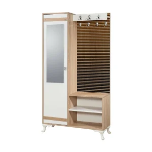 Dpontiss entreekast, Hanger ingang, Compositie voor atrium, Multifunctionele opbergconsole, 100x36h190 cm, Eik