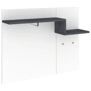 Dcugnat entreemeubilair, moderne multifunctionele entree, multifunctionele locker voor inkomhal, 100% Made in Italy, 120x30h100 cm, glanzend wit en leisteen