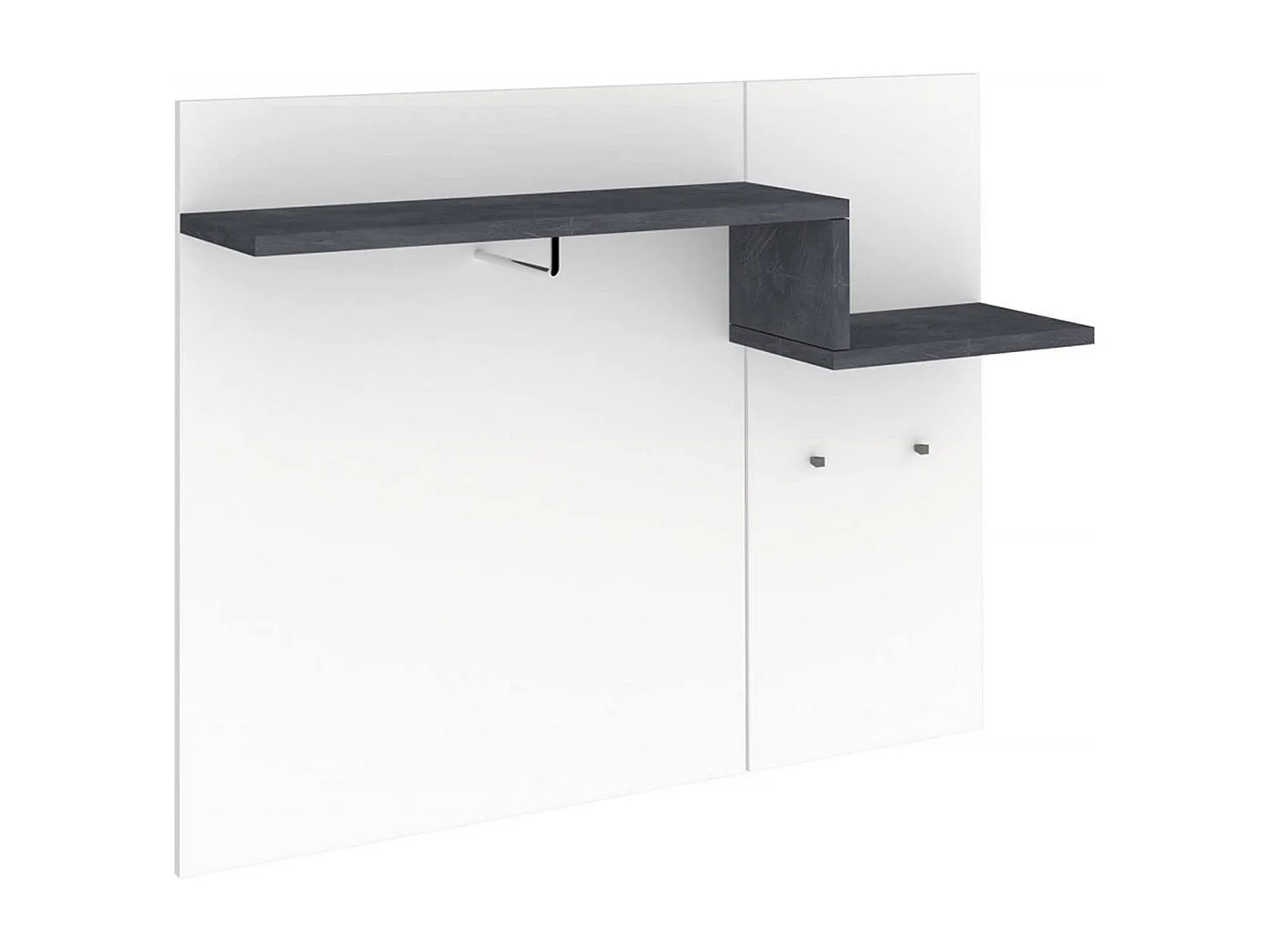 Dcugnat entreemeubilair, moderne multifunctionele entree, multifunctionele locker voor inkomhal, 100% Made in Italy, 120x30h100 cm, glanzend wit en leisteen