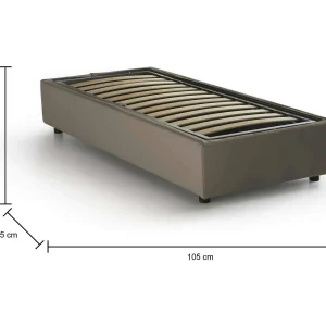 Dginulf eenpersoonsbed, Opbergbed met eco-lederen bekleding, 100% Made in Italy, Opening aan de voorkant, geschikt voor matras van 90×200 cm, Taupe Dginulf eenpersoonsbed, Opbergbed met eco-lederen bekleding, 100% Made in Italy, Opening aan de voorkant, geschikt voor matras van 90×200 cm, Taupe