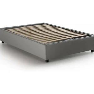 Daccardi tweepersoonsbed, Opbergbed met stoffen bekleding, 100% Made in Italy, Opening aan de voorkant, geschikt voor matras van 120×200 cm, Grijs