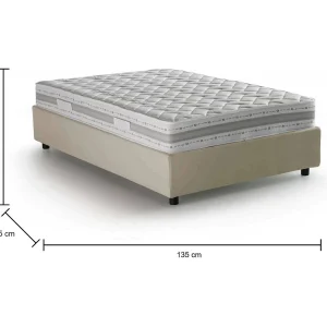 Ddibar tweepersoonsbed, opbergbed met stoffen bekleding, 100% Made in Italy, zijopening, inclusief matras 120×190 cm, Beige Ddibar tweepersoonsbed, opbergbed met stoffen bekleding, 100% Made in Italy, zijopening, inclusief matras 120×190 cm, Beige