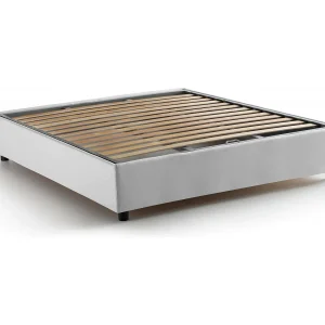 Dagazz tweepersoonsbed, Opbergbed met stoffen bekleding, 100% Made in Italy, Opening aan de voorzijde, geschikt voor matras 140×190 cm, Wit
