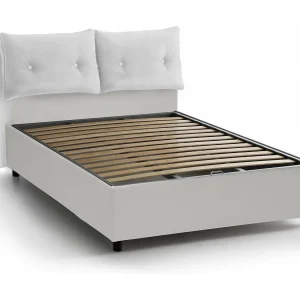 Dgalant tweepersoonsbed, Opbergbed met eco-lederen bekleding, 100% Made in Italy, Opening aan de voorkant, geschikt voor matras 160×190 cm, Wit Dgalant tweepersoonsbed, Opbergbed met eco-lederen bekleding, 100% Made in Italy, Opening aan de voorkant, geschikt voor matras 160×190 cm, Wit