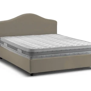 Dabda tweepersoonsbed, Opbergbed met stoffen bekleding, 100% Made in Italy, Opening aan de voorkant, inclusief matras 160×190 cm, Taupe