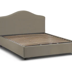 Djoci tweepersoonsbed, Opbergbed met stoffen bekleding, 100% Made in Italy, Opening aan de voorzijde, inclusief matras 160×200 cm, Taupe