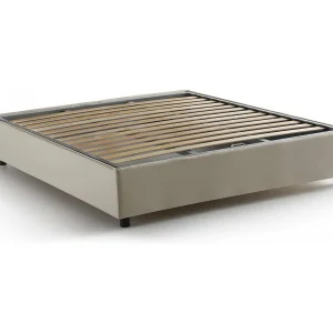 Dagazz tweepersoonsbed, Opbergbed met stoffen bekleding, 100% Made in Italy, Opening aan de voorkant, geschikt voor matras 140×190 cm, Beige