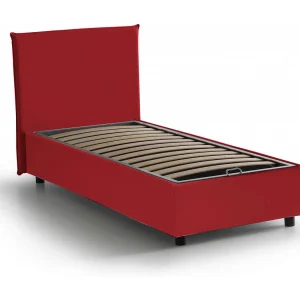 Dbaldo eenpersoonsbed, Opbergbed met stoffen bekleding, 100% Made in Italy, Opening aan de voorzijde, geschikt voor matras van 90×190 cm, Rood Dbaldo eenpersoonsbed, Opbergbed met stoffen bekleding, 100% Made in Italy, Opening aan de voorzijde, geschikt voor matras van 90×190 cm, Rood