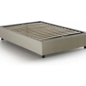 Daccardi tweepersoonsbed, opbergbed met stoffen bekleding, 100% Made in Italy, opening aan de voorzijde, geschikt voor matras 120×200 cm, Beige