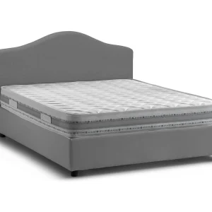 Dabda tweepersoonsbed, Opbergbed met stoffen bekleding, 100% Made in Italy, Opening aan de voorkant, inclusief matras 160×190 cm, Grijs