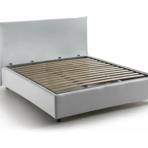Dlevant tweepersoonsbed, opbergbed met stoffen bekleding, 100% Made in Italy, opening aan de voorzijde, geschikt voor matras 120×190 cm, wit Dlevant tweepersoonsbed, opbergbed met stoffen bekleding, 100% Made in Italy, opening aan de voorzijde, geschikt voor matras 120×190 cm, wit