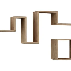 Dhenriqu-plank, plank, wandplank, multifunctionele plank, 116x20h45 cm, Eik Dhenriqu-plank, plank, wandplank, multifunctionele plank, 116x20h45 cm, Eik