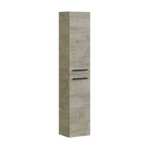 Dabado badkamerkolom, Badkamerkolomkast met 2 deuren, Hangende wandkast met 2 planken, 30x25h150 cm, Eiken Dabado badkamerkolom, Badkamerkolomkast met 2 deuren, Hangende wandkast met 2 planken, 30x25h150 cm, Eiken