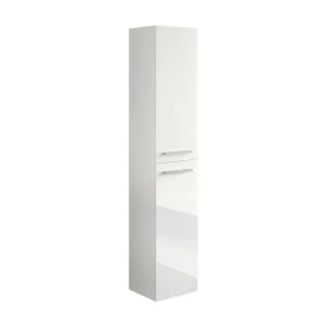 Dabado badkamerkolom, Badkamerkolomkast met 2 deuren, Hangende wandkast met 2 planken, 30x25h150 cm, Glanzend wit Dabado badkamerkolom, Badkamerkolomkast met 2 deuren, Hangende wandkast met 2 planken, 30x25h150 cm, Glanzend wit