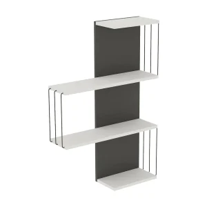 Dmannocc-plank, plank, wandplank, multifunctionele schap, 64x19h96 cm, wit en antraciet
