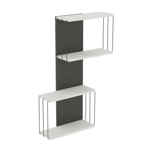 Dpaliott-plank, plank, wandplank, multifunctionele plank, 65x19h96 cm, wit en antraciet Dpaliott-plank, plank, wandplank, multifunctionele plank, 65x19h96 cm, wit en antraciet