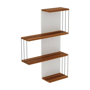 Dmannocc Plank, Plank, Wandplank, Multifunctionele Rekken, 64x19h96 cm, Eiken en Wit