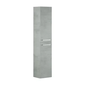 Dabado badkamerkolom, Badkamerkolomkast met 2 deuren, Hangende wandkast met 2 planken, 30x25h150 cm, Betongrijs Dabado badkamerkolom, Badkamerkolomkast met 2 deuren, Hangende wandkast met 2 planken, 30x25h150 cm, Betongrijs