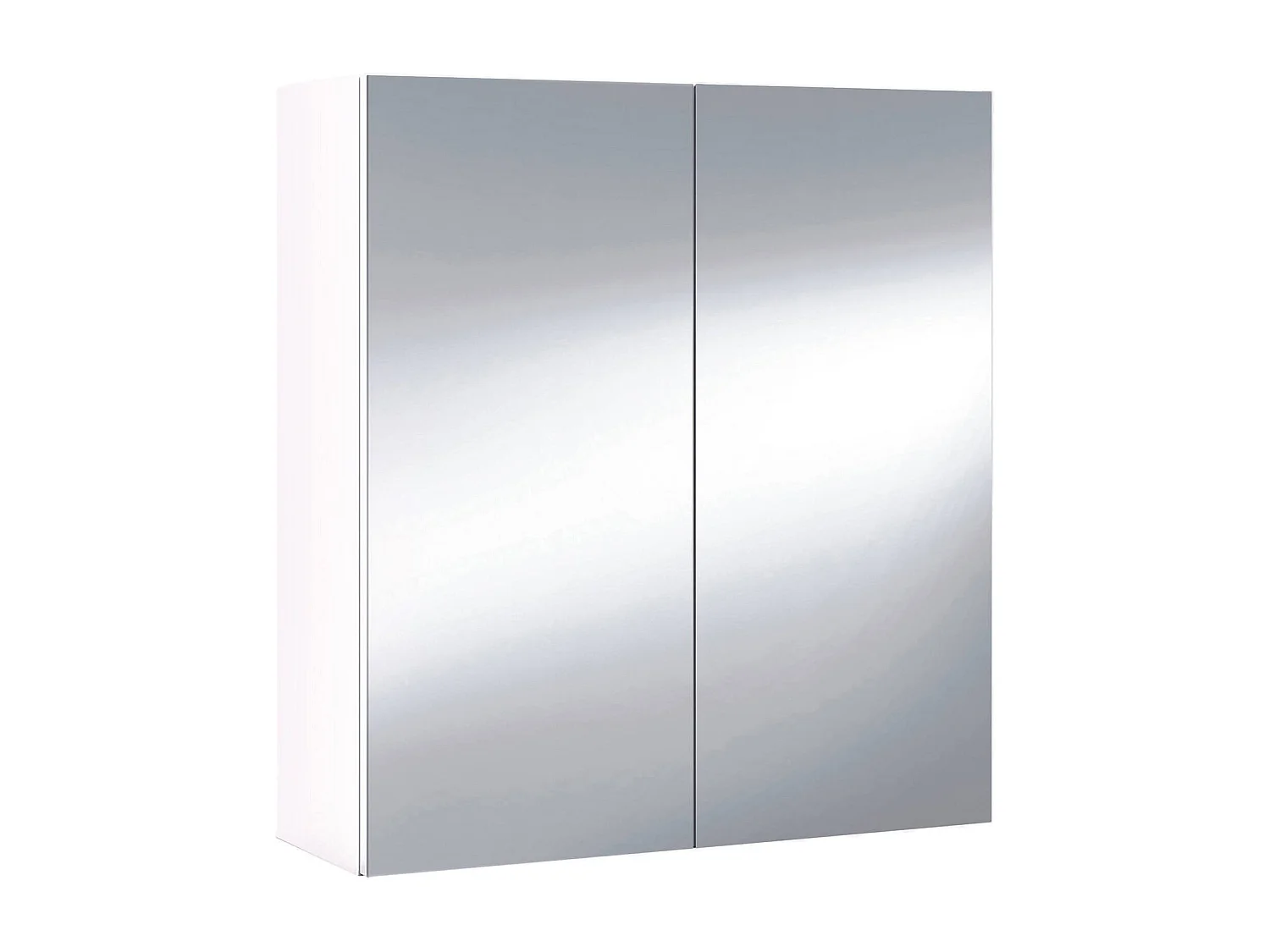Dfus Badkamer Wandkast, Badkamerkast, Hangkast, Glanzend wit, 60x21h65 - 2 deuren cm