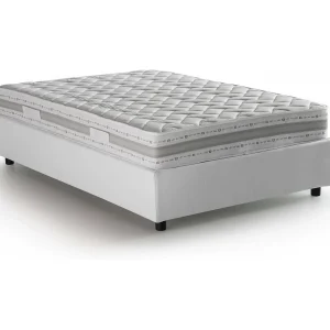 Dbamb tweepersoonsbed, Opbergbed met stoffen bekleding, 100% Made in Italy, Opening aan de voorkant, inclusief matras van 120×190 cm, Wit Dbamb tweepersoonsbed, Opbergbed met stoffen bekleding, 100% Made in Italy, Opening aan de voorkant, inclusief matras van 120×190 cm, Wit