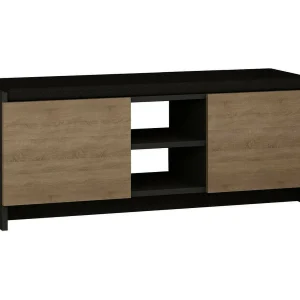 Dbarrec-schoenkast, schoenkast, mult-ingangskastIuso, schoenenmeubel, 110x37h43 cm, antraciet en eiken