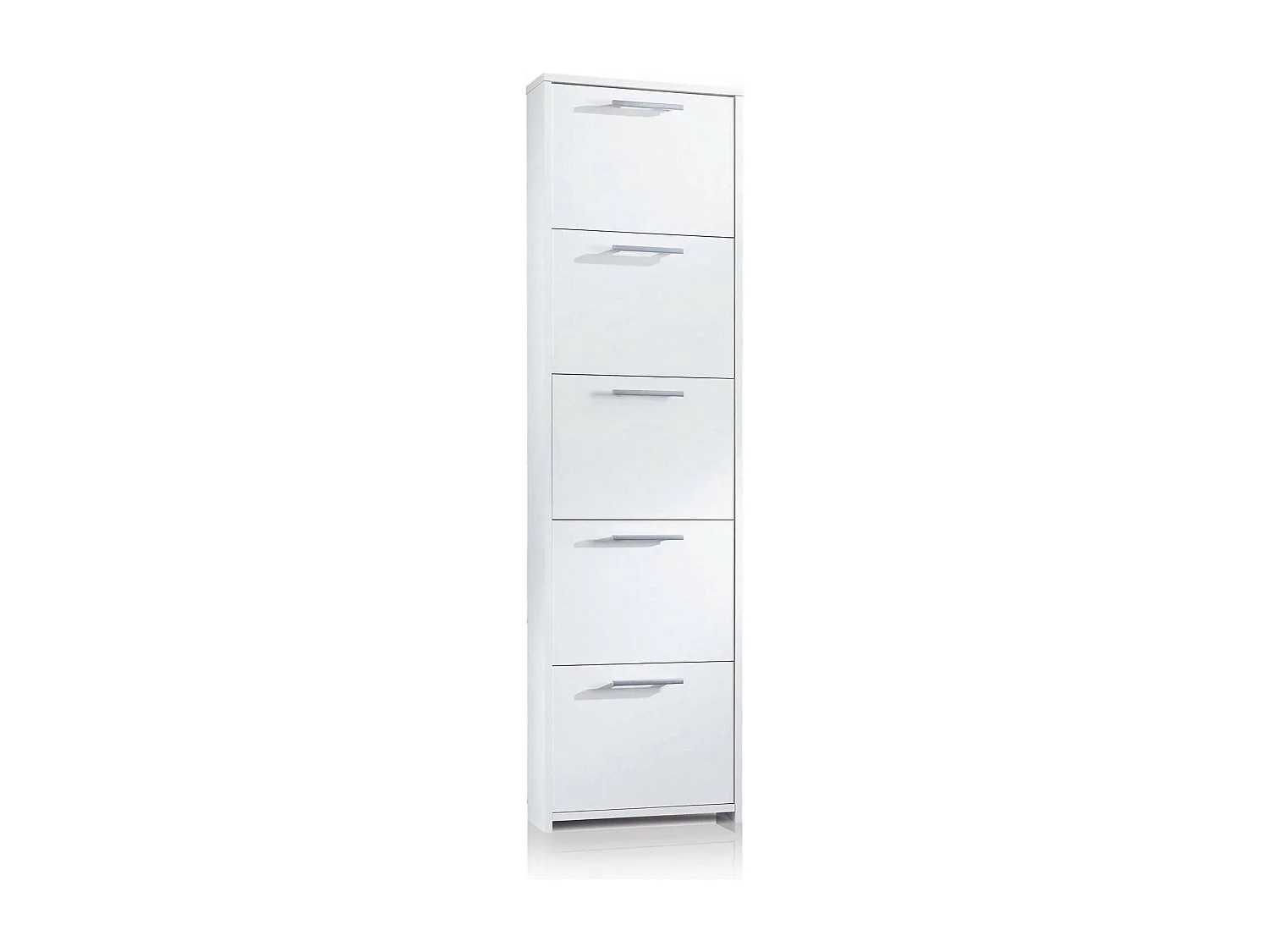 Dafne Schoenenkast 18x50x178h cm Wit, 5 Deuren, 10 Paar Schoenen, Italiaans Design