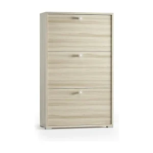 Dlos schoenenrek, Multifunctioneel entreemeubilair met 3 vouwdeuren, Schoenenkast met dubbele diepte, 100% Made in Italy, 67x28h112 cm, Olmo Dlos schoenenrek, Multifunctioneel entreemeubilair met 3 vouwdeuren, Schoenenkast met dubbele diepte, 100% Made in Italy, 67x28h112 cm, Olmo
