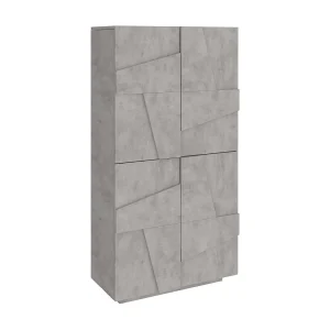 Dlerd schoenenrek, Multifunctionele kast met 4 draaideuren, Ingang schoenenrek, 100% Made in Italy, 81x38h167 cm, Cement Dlerd schoenenrek, Multifunctionele kast met 4 draaideuren, Ingang schoenenrek, 100% Made in Italy, 81x38h167 cm, Cement