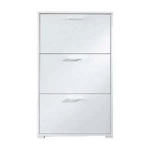 Dlos schoenenrek, multifunctioneel entreemeubel met 3 vouwdeuren, schoenenkast met dubbele diepte, 100% Made in Italy, 67x28h112 cm, Wit Dlos schoenenrek, multifunctioneel entreemeubel met 3 vouwdeuren, schoenenkast met dubbele diepte, 100% Made in Italy, 67x28h112 cm, Wit
