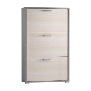 Dlos schoenenrek, Multifunctioneel entreemeubilair met 3 vouwdeuren, Schoenenkast met dubbele diepte, 100% Made in Italy, 67x28h112 cm, Lariks Dlos schoenenrek, Multifunctioneel entreemeubilair met 3 vouwdeuren, Schoenenkast met dubbele diepte, 100% Made in Italy, 67x28h112 cm, Lariks