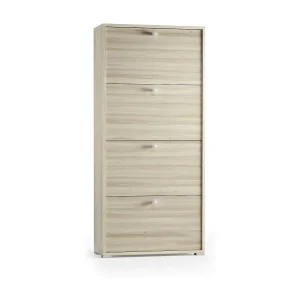 Dmarcat schoenenrek, multifunctioneel entreemeubilair met 4 vouwdeuren, schoenenkast met dubbele diepte, 100% Made in Italy, 67x28h147 cm, Olmo Dmarcat schoenenrek, multifunctioneel entreemeubilair met 4 vouwdeuren, schoenenkast met dubbele diepte, 100% Made in Italy, 67x28h147 cm, Olmo