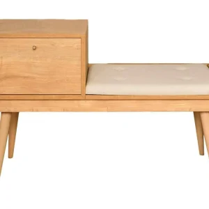 Dabankwa bank, Multifunctionele bank, Gastenzitplaats, Multifunctionele ladekast, 40x105h45 cm, Eiken en Crème