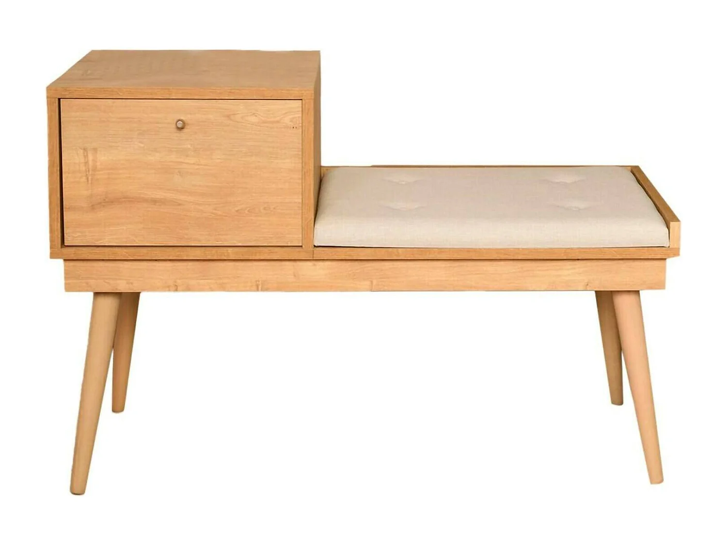 Dabankwa bank, Multifunctionele bank, Gastenzitplaats, Multifunctionele ladekast, 40x105h45 cm, Eiken en Crème