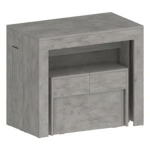 Dardizzon tafel en stoelenset, Multifunctionele samenstelling, Set met console en 1 uitschuifbare bank, 100% Made in Italy, 66x25h45 cm, Grijs Dardizzon tafel en stoelenset, Multifunctionele samenstelling, Set met console en 1 uitschuifbare bank, 100% Made in Italy, 66x25h45 cm, Grijs