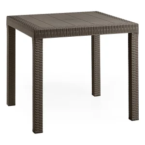 Dguidon buitentafel, Vaste vierkante tafel, Multifunctionele tuintafel met rotaneffect, 100% Made in Italy, 80x80h74 cm, Bruin Dguidon buitentafel, Vaste vierkante tafel, Multifunctionele tuintafel met rotaneffect, 100% Made in Italy, 80x80h74 cm, Bruin