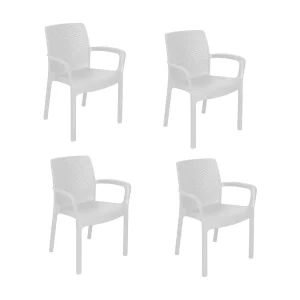 Dnardin buitenstoel, Set van 4 tuinstoelen, Stoel voor eettafel, Buitenfauteuil met rotaneffect, 100% Made in Italy, 54x60h82 cm, Wit Dnardin buitenstoel, Set van 4 tuinstoelen, Stoel voor eettafel, Buitenfauteuil met rotaneffect, 100% Made in Italy, 54x60h82 cm, Wit