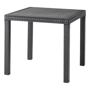 Dguidon buitentafel, Vaste vierkante tafel, Multifunctionele tuintafel met rotaneffect, 100% Made in Italy, 80x80h74 cm, Antraciet Dguidon buitentafel, Vaste vierkante tafel, Multifunctionele tuintafel met rotaneffect, 100% Made in Italy, 80x80h74 cm, Antraciet