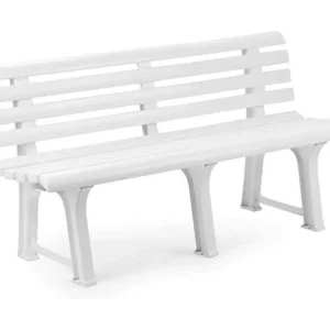 Dluzard buitenbank, Monobloc tuinbank, Buitenbank, 100% Made in Italy, 145x49h74 cm, Wit Dluzard buitenbank, Monobloc tuinbank, Buitenbank, 100% Made in Italy, 145x49h74 cm, Wit