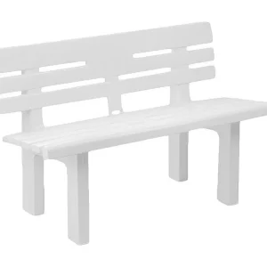 Daltobel-buitenbank, tuinbank uit één stuk, Buitenbank, 100% Made in Italy, 110x52h71 cm, Wit