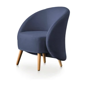 Dabdal fauteuil, Design lounge fauteuil, 100% Made in Italy, Ontspannende fauteuil in gecapitonneerde stof, 70x60h80 cm, Blauw