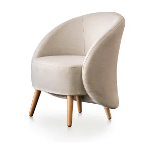 Dabdal fauteuil, design lounge fauteuil, 100% Made in Italy, relaxfauteuil in gecapitonneerde stof, 70x60h80 cm, Beige