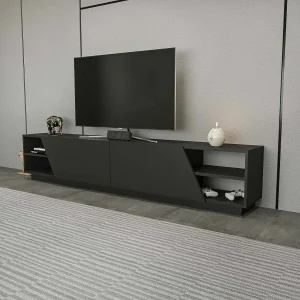 Dpazienz tv-meubel, woonkamer dressoir, laag tv-meubel, par-basisEte uitgerust, 240x37h47 cm, Antraciet Dpazienz tv-meubel, woonkamer dressoir, laag tv-meubel, par-basisEte uitgerust, 240x37h47 cm, Antraciet