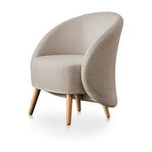 Dabdal fauteuil, Design lounge fauteuil, 100% Made in Italy, Ontspannende fauteuil in gecapitonneerde stof, 70x60h80 cm, Taupe